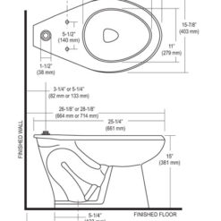 FLOOR MOUNTED 1.1 GPF TO 1.6 GPF UNIVERSAL TOILET