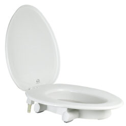 BEMIS E85310TSS HD 3” RAISED ELONGATED TOILET SEAT W/ FUNNEL SHIELD