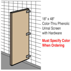 18” x 48” HDP URINAL SCREEN W/ HARDWARE