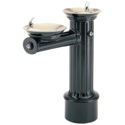 HAWS 3511FR - FREEZE RESISTANT DRINKING FOUNTAIN HI-LO CAST ALUMINUM BLACK POWDER-COATED BASE, SS BOWLS
