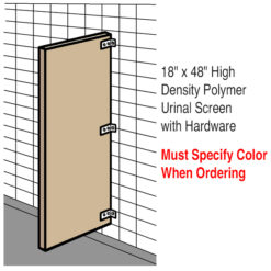 18" X 48" COLOR-THRU PHENOLIC URINAL SCREEN W/HDWE