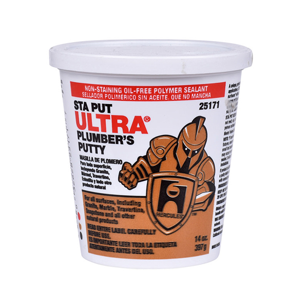 HERCULES 25171 STA-PUT ULTRA PLUMBERS PUTTY 14 OZ TUB HERCULES 25171 STA-PUT ULTRA PLUMBERS PUTTY 14 OZ TUB
