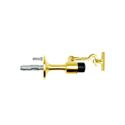 IVES 445B3 POL BRASS WALL DOOR STOP & HOLDER