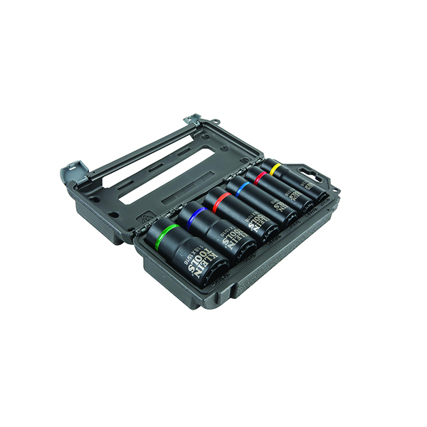 KLEIN TOOLS 66010 6-PIECE 2-IN-1 IMPACT SOCKET SET 12 POINT WITH CARRYING CASE KLEIN TOOLS 66010 6-PIECE 2-IN-1 IMPACT SOCKET SET 12 POINT WITH CARRYING CASE