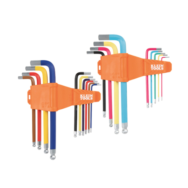 KLEIN TOOLS CBLS19 POWDER COATED SAE & METRIC LONG BALL END WRENCH KEY SET (19 PC) KLEIN TOOLS CBLS19 POWDER COATED SAE & METRIC LONG BALL END WRENCH KEY SET (19 PC)