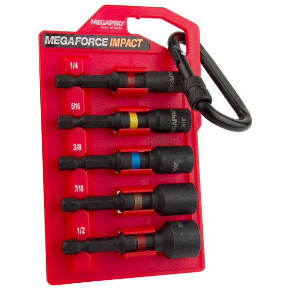 MEGAPRO 9BP-I-HNDA 2” IMPACT NUT SETTERS 5-PC ASSORTMENT MEGAPRO 9BP-I-HNDA 2” IMPACT NUT SETTERS 5-PC ASSORTMENT