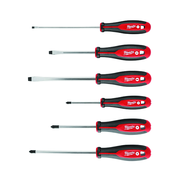 MILWAUKEE 48-22-2706 SCREWDRIVER SET 6-PIECE PHILLIPS & SLOTTED TIPS MILWAUKEE 48-22-2706 SCREWDRIVER SET 6-PIECE PHILLIPS & SLOTTED TIPS