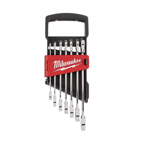 MILWAUKEE 48-22-9506 METRIC 7-PIECE RATCHETING COMBINATION WRENCH SET (8MM-17MM) MILWAUKEE 48-22-9506 METRIC 7-PIECE RATCHETING COMBINATION WRENCH SET (8MM-17MM)