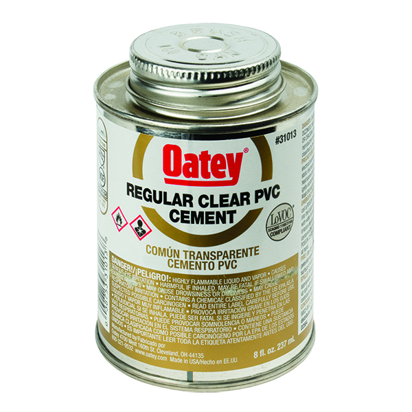 OATEY 6300-00740 8 OZ CLEAR PVC PIPE CEMENT OATEY 6300-00740 8 OZ CLEAR PVC PIPE CEMENT