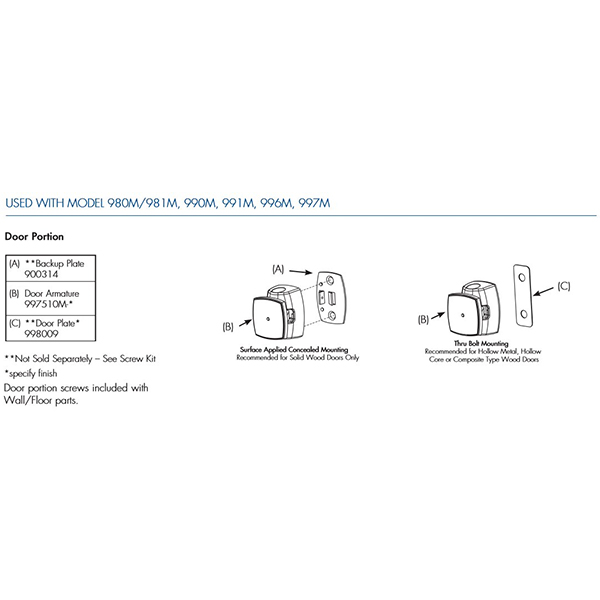 RIXSON 997510M-689 MAGNETIC DOOR RELEASE ARMATURE RIXSON 997510M-689 MAGNETIC DOOR RELEASE ARMATURE