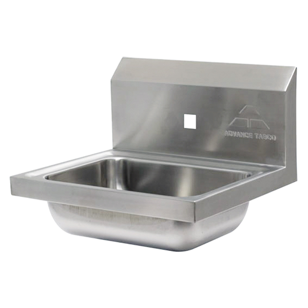 ADVANCE TABCO 7-PS-71 S/S WALL MT HAND WASHING SINK-SINGLE HOLE BACK MOUNT ADVANCE TABCO 7-PS-71 S/S WALL MT HAND WASHING SINK-SINGLE HOLE BACK MOUNT