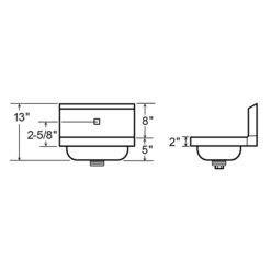 S/S WALL MT HAND WASHING SINK-SINGLE HOLE BACK MOUNT