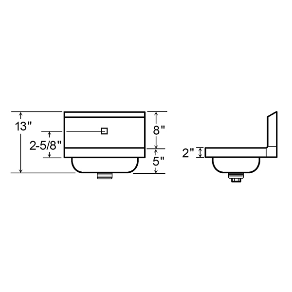 S/S WALL MT HAND WASHING SINK-SINGLE HOLE BACK MOUNT S/S WALL MT HAND WASHING SINK-SINGLE HOLE BACK MOUNT