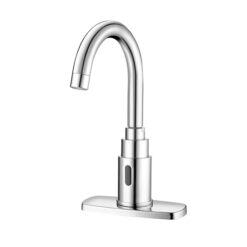 SF BATTERY OPERATED GOOSENECK FAUCET 4" TRIM PLATE - 2.2 GPM LAMINAR