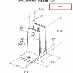 SINGLE EAR WALL BRACKET 1-1/4" X 2-1/2" FOR TOILET PARTITION