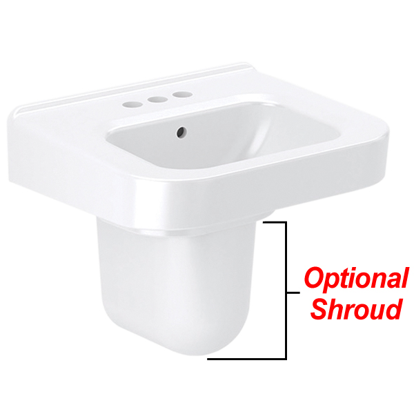 SLOAN SS3006STG WALL MT LEDGEBACK LAV SINK W/ 4” CXC FAUCET HOLES & SLOANTEC GLAZE SLOAN SS3006STG WALL MT LEDGEBACK LAV SINK W/ 4” CXC FAUCET HOLES & SLOANTEC GLAZE