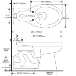 SLOAN ST2229 FLOOR MOUNT, REAR OUTLET, ADA, TOP SPUD CLOSET (1.1 TO 1.6 GPF)