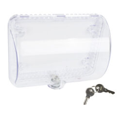 THERMOSTAT GUARD POLYCARBONATE 4-5/8” X 5-1/2” X 3” CLEAR WITH KEY LOCK