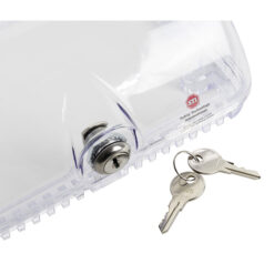 THERMOSTAT GUARD POLYCARBONATE 4 5/8” X 5 1/2” X 3” D CLEAR WITH KEY LOCK