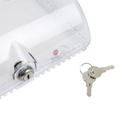 THERMOSTAT GUARD POLYCARBONATE 5 3/8” X 8 1/2” X 3 5/8” D CLEAR WITH KEY LOCK