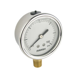 TRERICE LF25S-1LM 2.5" 0-60 S/S LIQ FILLED PRESSURE GAUGE 1/4” BOTTOM MT