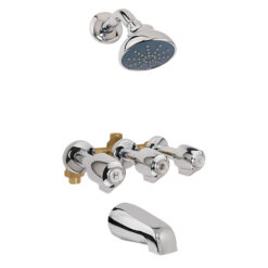TUB & SHOWER VALVE-THREE HANDLE