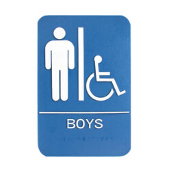 WALL ADA BOYS W/CHAIR & BRAILLE 6" X 9" SIGN