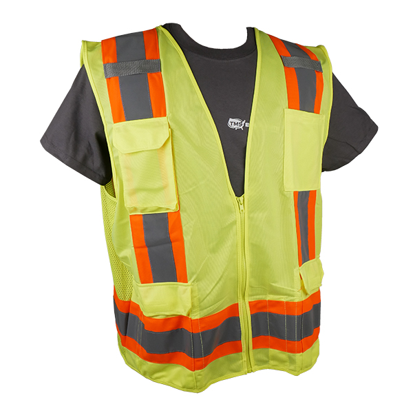 PIP 302-0500-YEL/XL 11 POCKET YELLOW SURVEYORS VEST W/ ZIPPER CLOSURE - CLASS 2 PIP 302-0500-YEL/XL 11 POCKET YELLOW SURVEYORS VEST W/ ZIPPER CLOSURE - CLASS 2